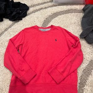 men’s red polo ralph lauren cotton jersey long sleeve sweater